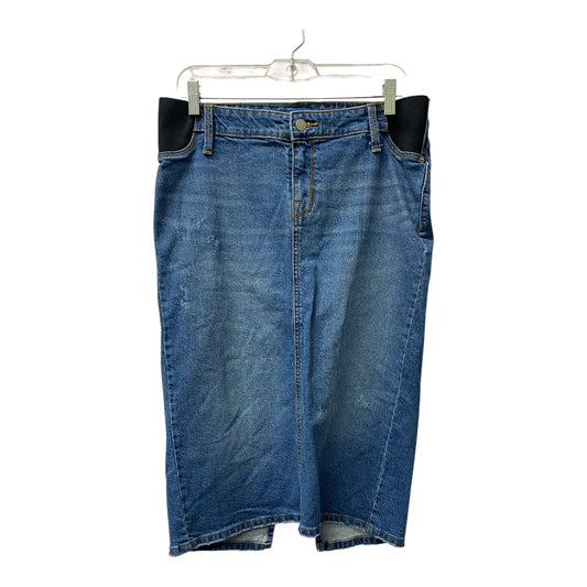 Mat Skirt By Isabel Maternity In Blue Denim, Size:6