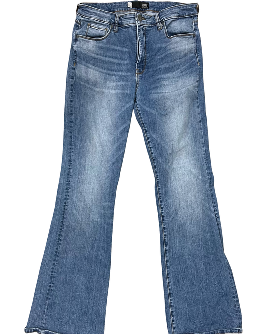 Jeans Flared By Kut In Blue Denim, Size:10
