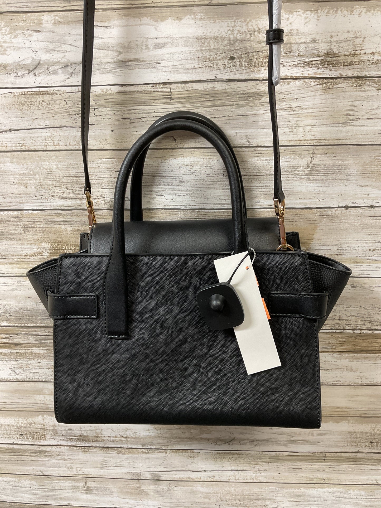 Handbag By Michael By Michael Kors In Black & Gold, Size:Medium