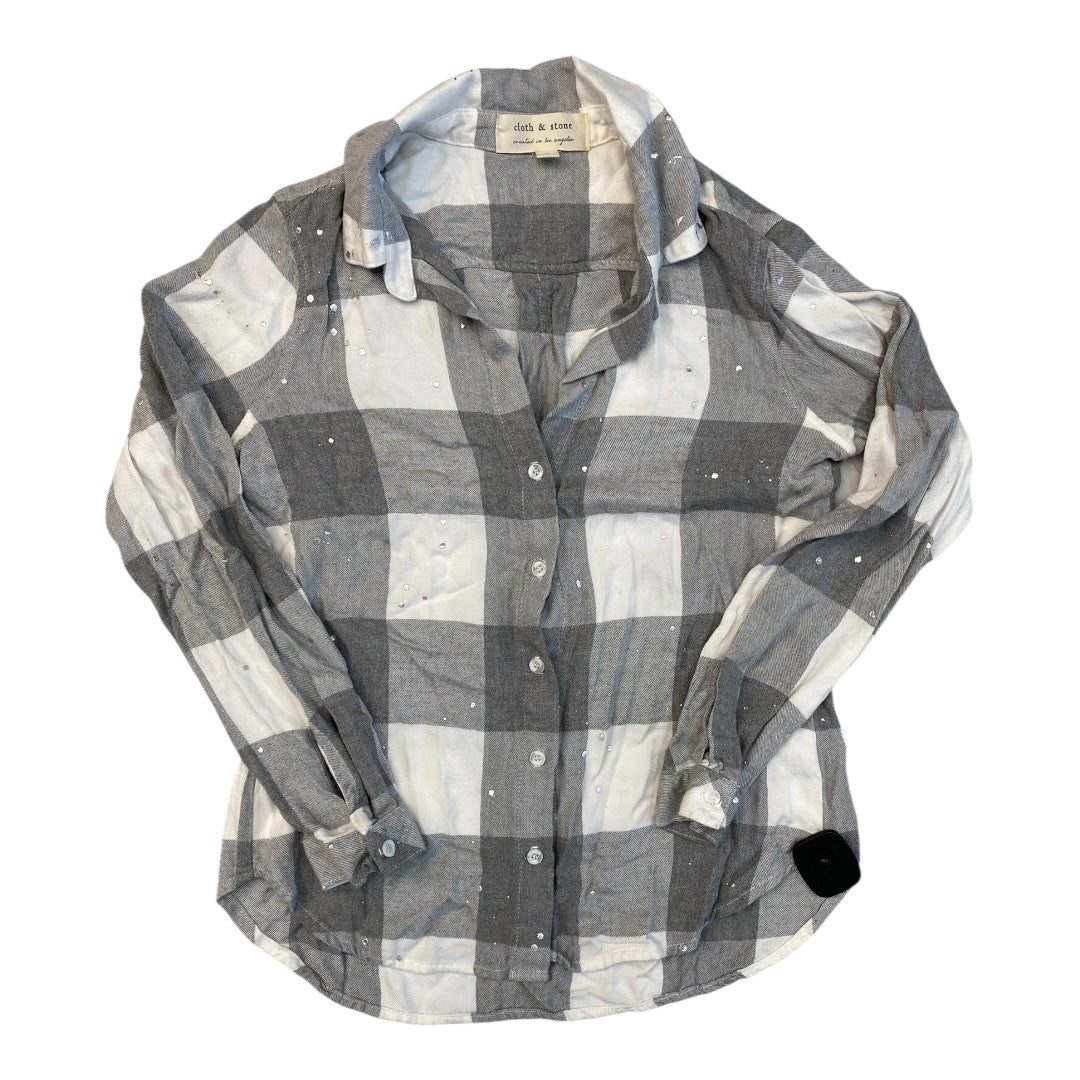 Top Ls By Cloth & Stone In Grey & White, Size:S