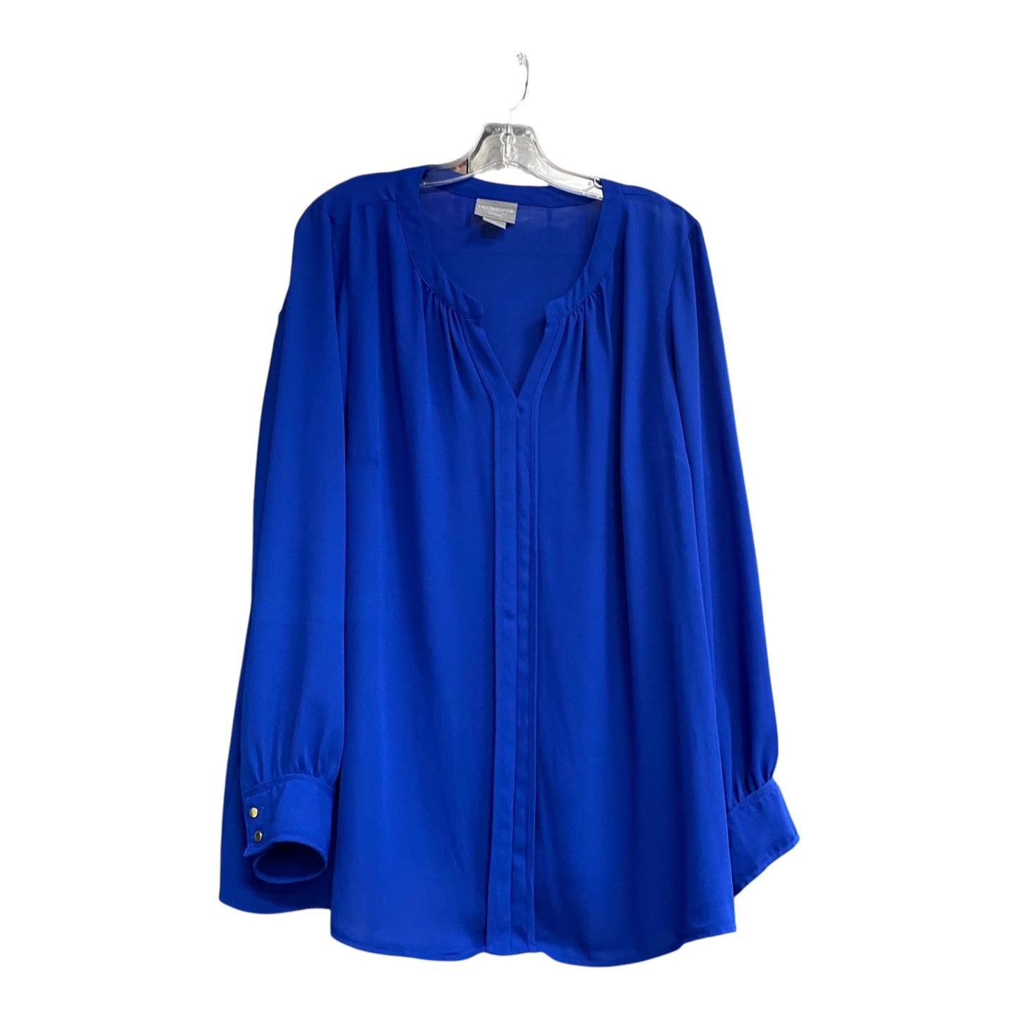 Top Ls By Liz Claiborne In Blue, Size:1X