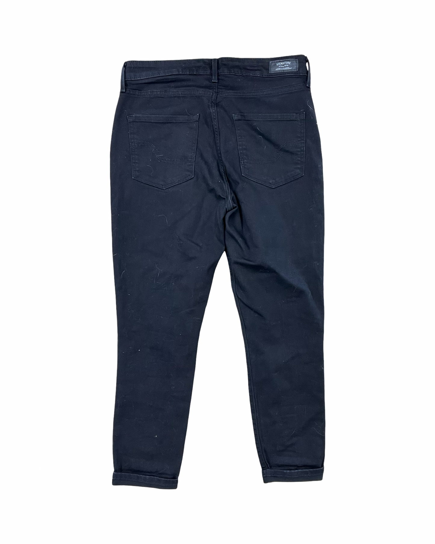 Jeans Skinny By Levis In Black Denim, Size:12