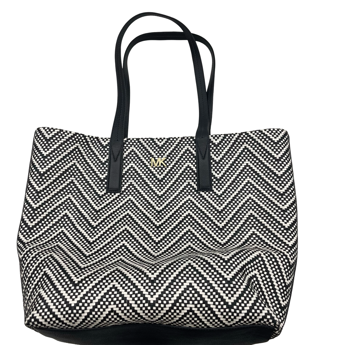 Tote Designer By Michael Kors In Blue & White, Size:Large