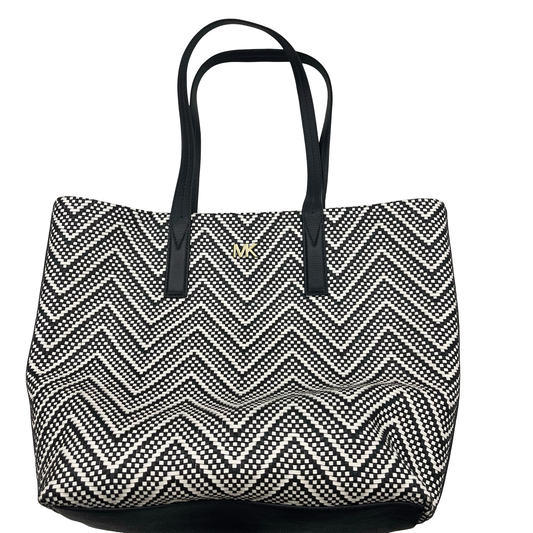Tote Designer By Michael Kors In Blue & White, Size:Large