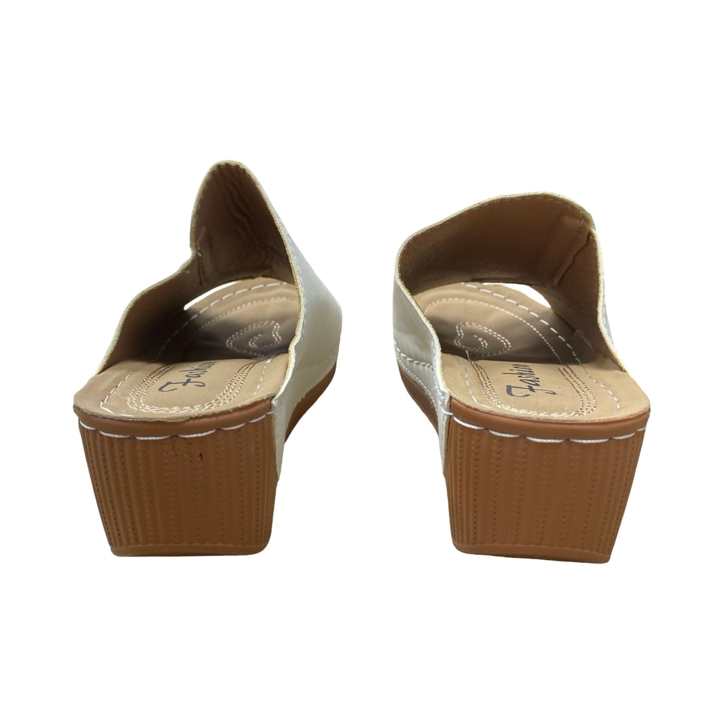 Sandals Heels Wedge By Cmc In Cream, Size:6.5