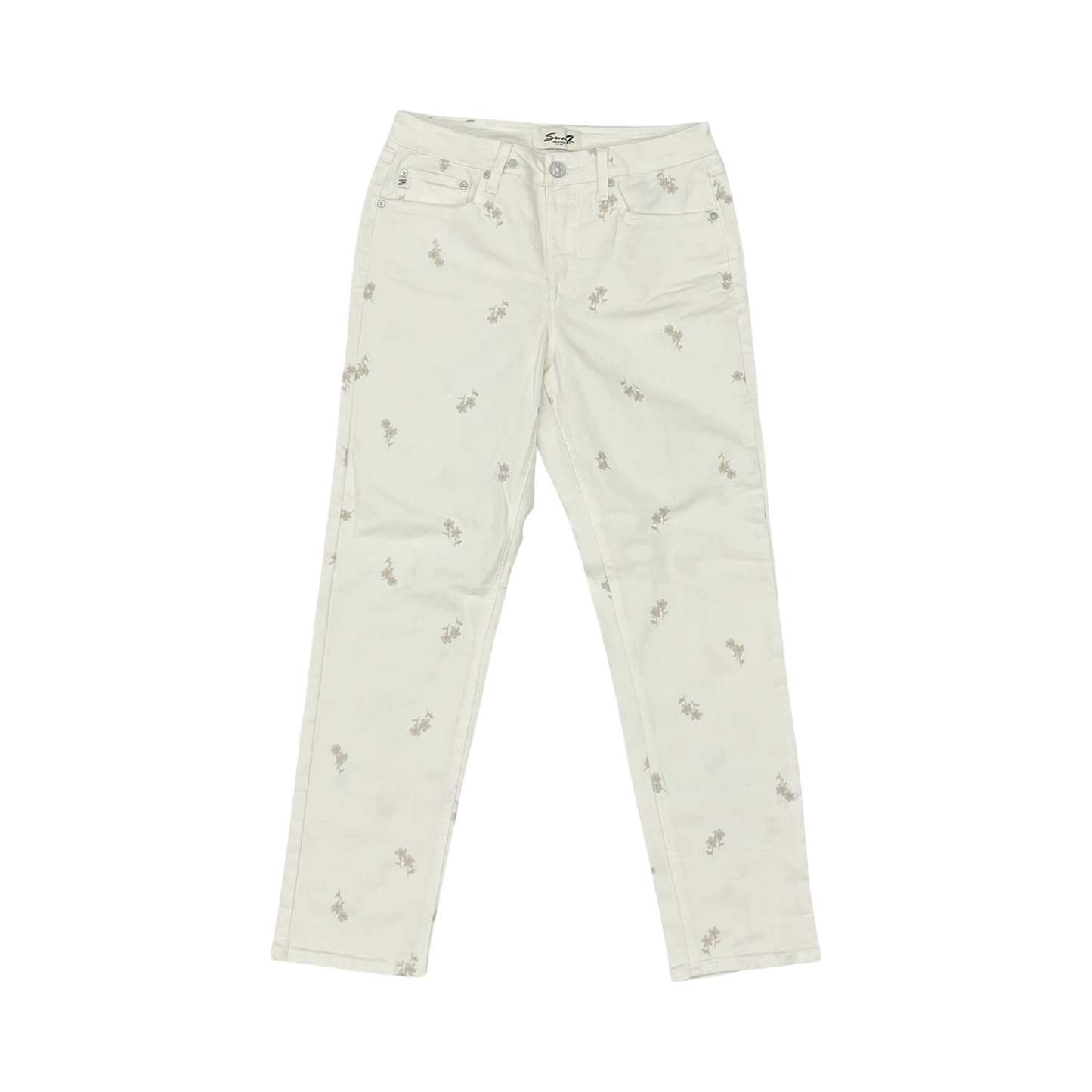Jeans Straight By Seven 7 In Cream Denim, Size:4