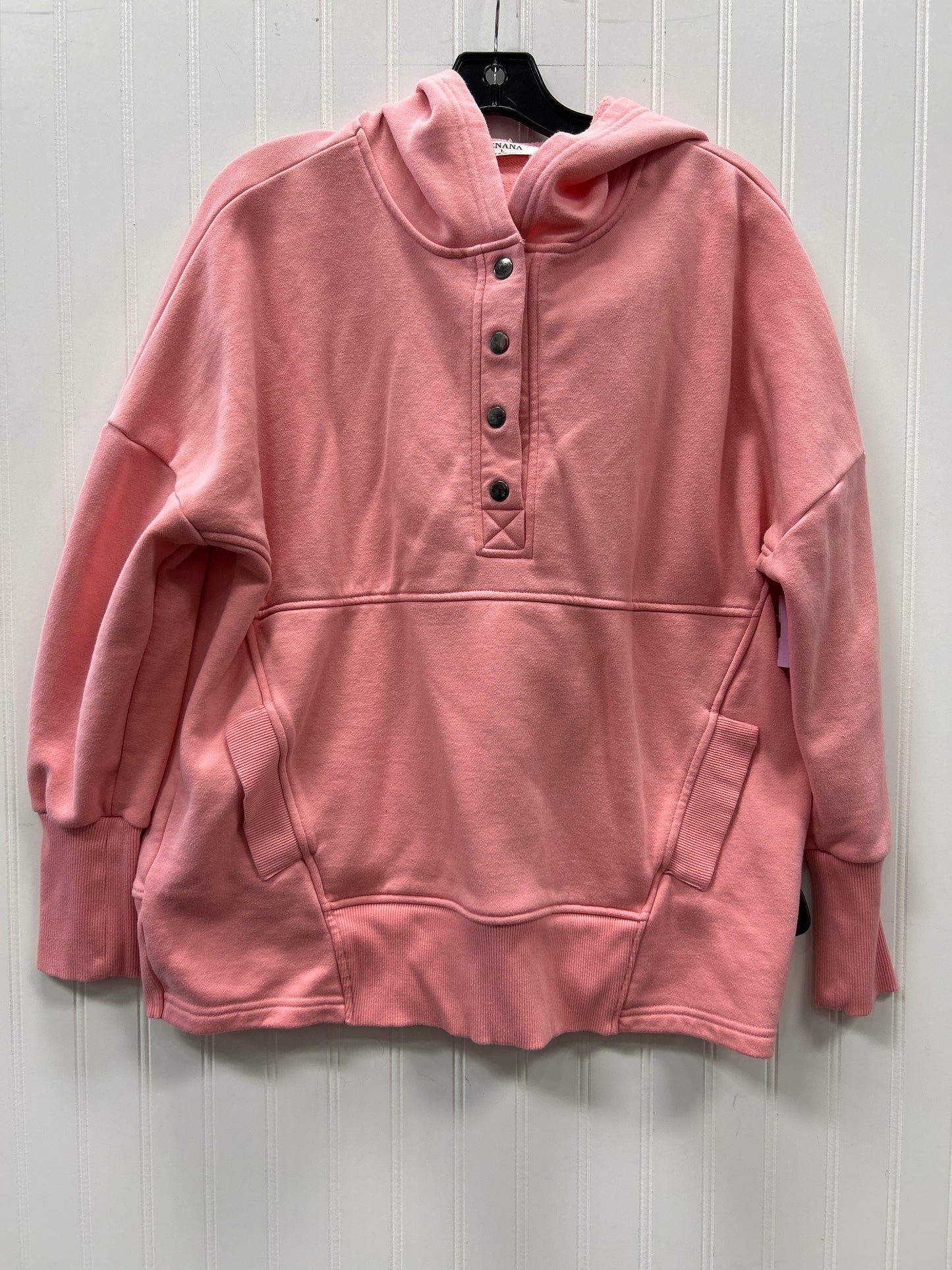 Sweatshirt Hoodie By Zenana In Pink, Size:L