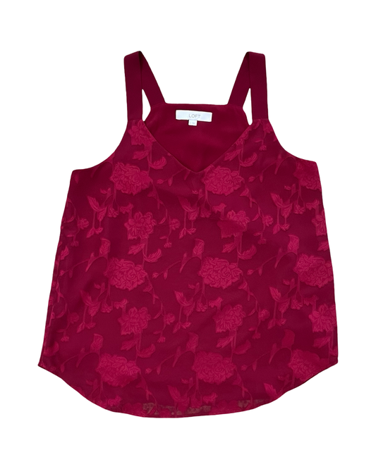 Top Sleeveless By Loft In Red, Size:S