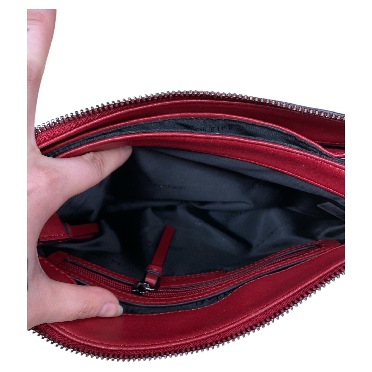 Handbag By Calvin Klein In Red, Size:Medium