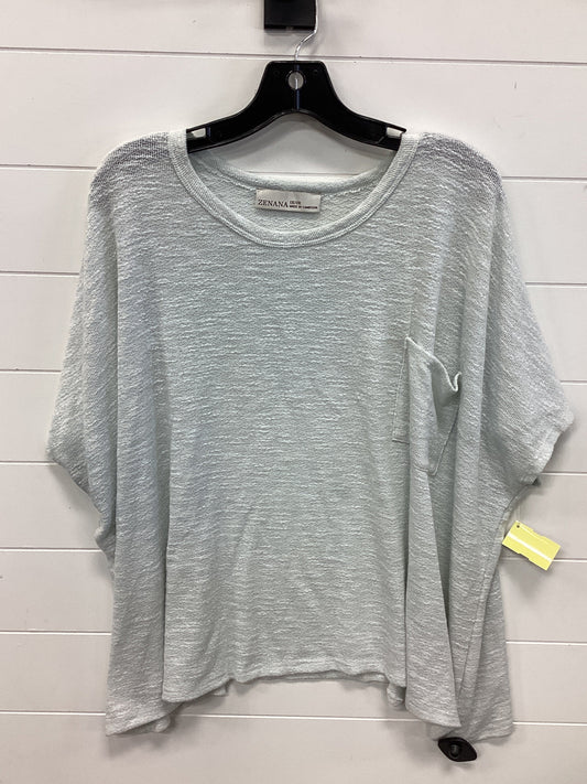 Top Ss By Zenana Outfitters In Grey, Size:1X