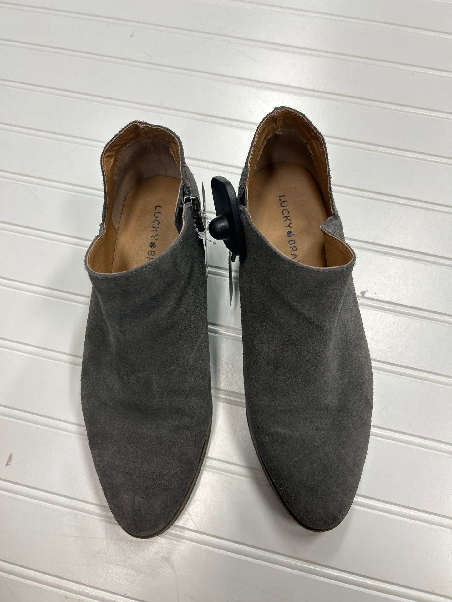 Boots Ankle Flats By Lucky Brand In Grey, Size:9
