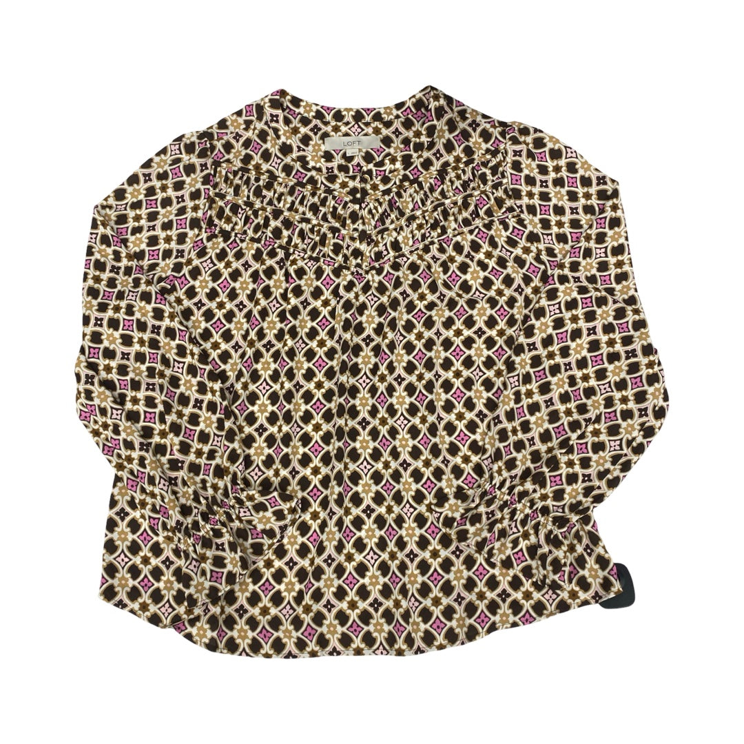 Top Ls By Loft In Brown & Pink, Size:L