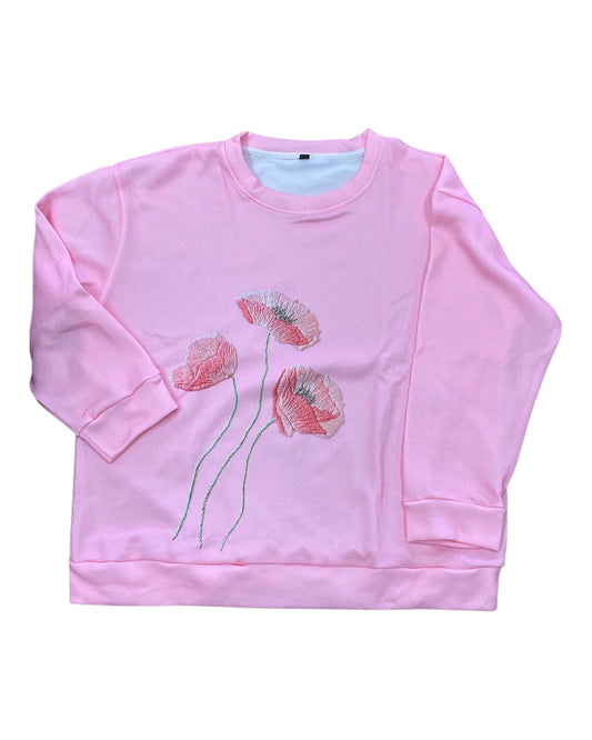 Sweatshirt Crewneck By Clothes Mentor In Pink, Size:2X