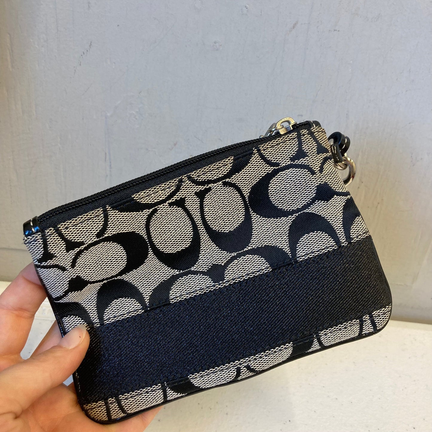 Wristlet Designer By Coach In Black & Tan, Size:Small