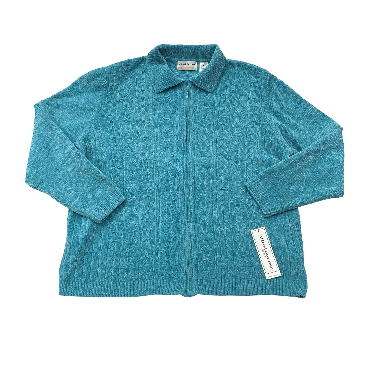 Sweater Cardigan By Alfred Dunner In Blue, Size:2X