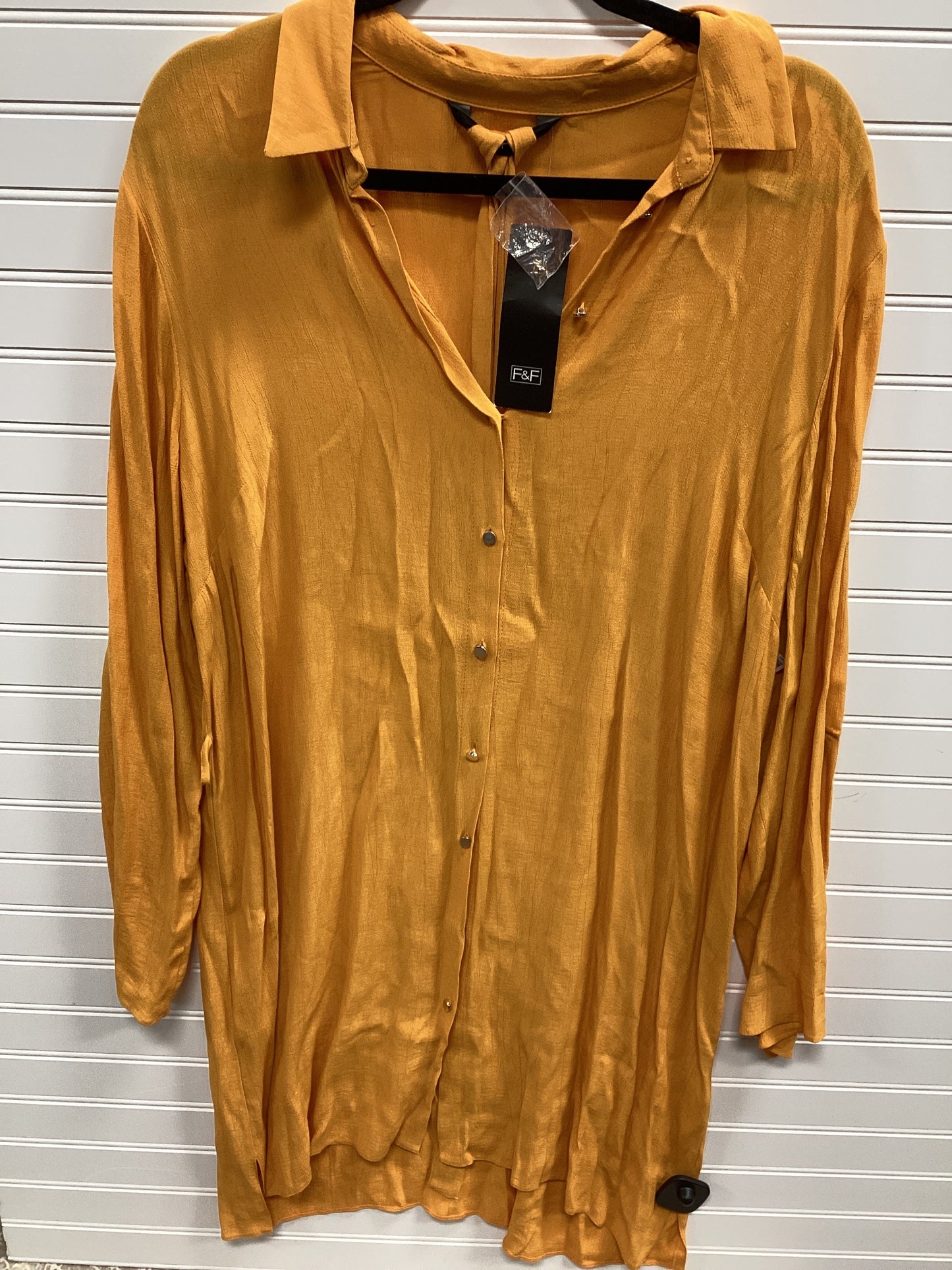 Dress Casual Midi By F&F In Yellow, Size:L
