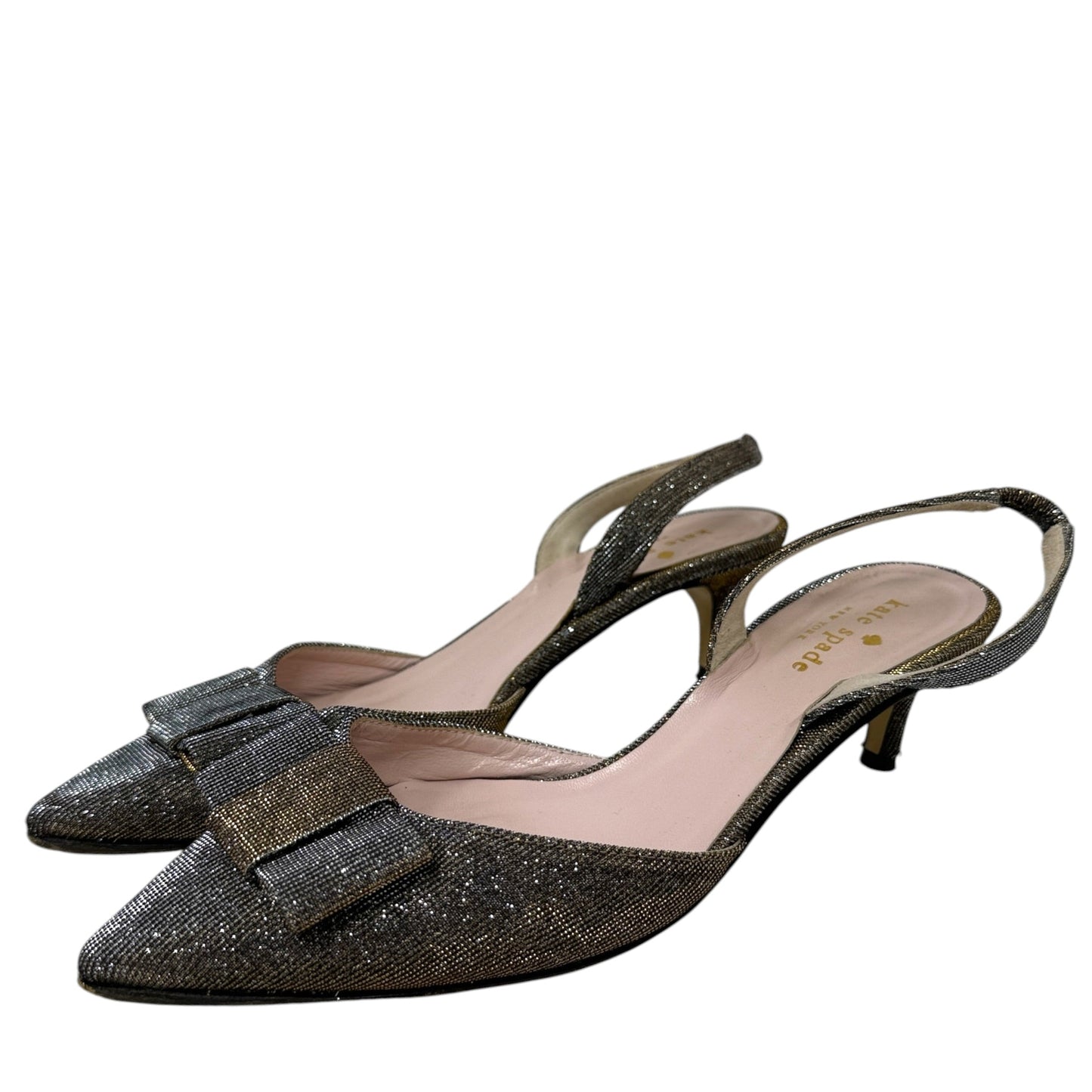Veyda Slingback Kitten Heels Designer By Kate Spade In Gold, Size: 7.5