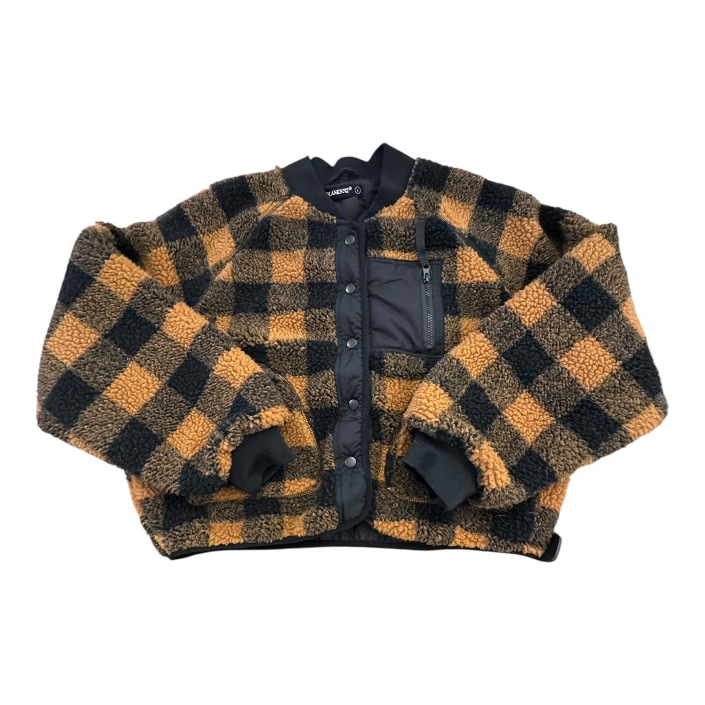 Jacket Fleece By Blanknyc In Black & Orange, Size:L
