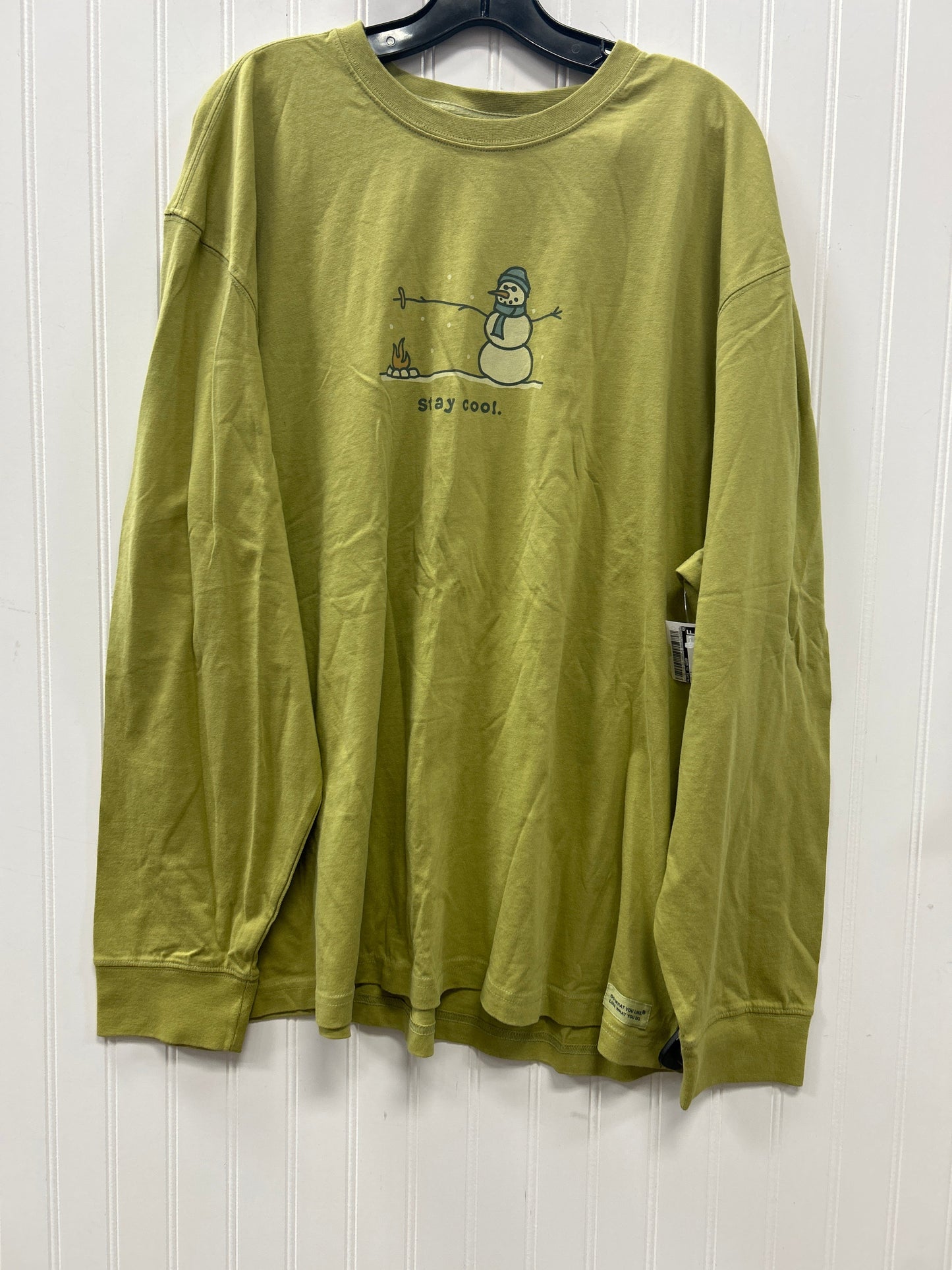 Top Ls By Life Is Good In Green, Size:1X