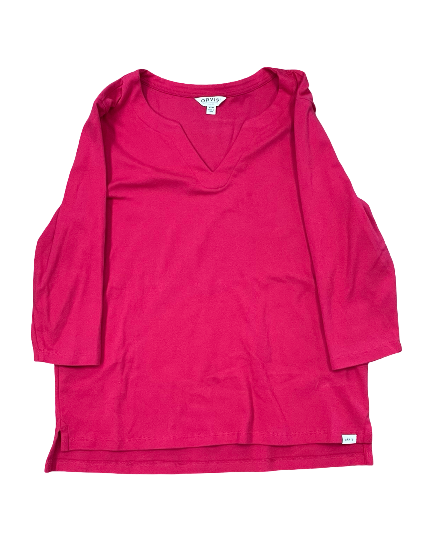 Top 3/4 Sleeve By Orvis In Pink, Size:M