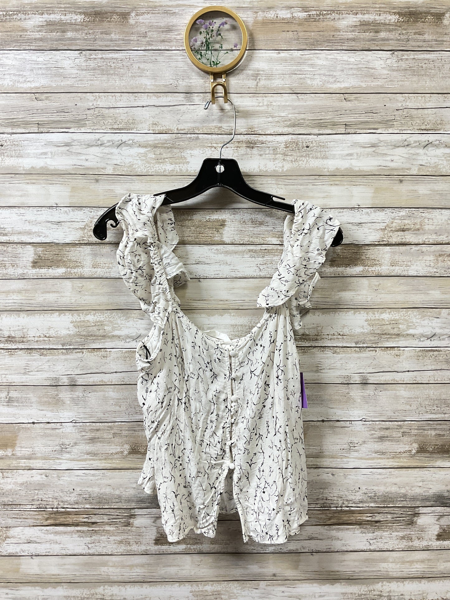 Top Sleeveless By H&M In Black & White, Size:M