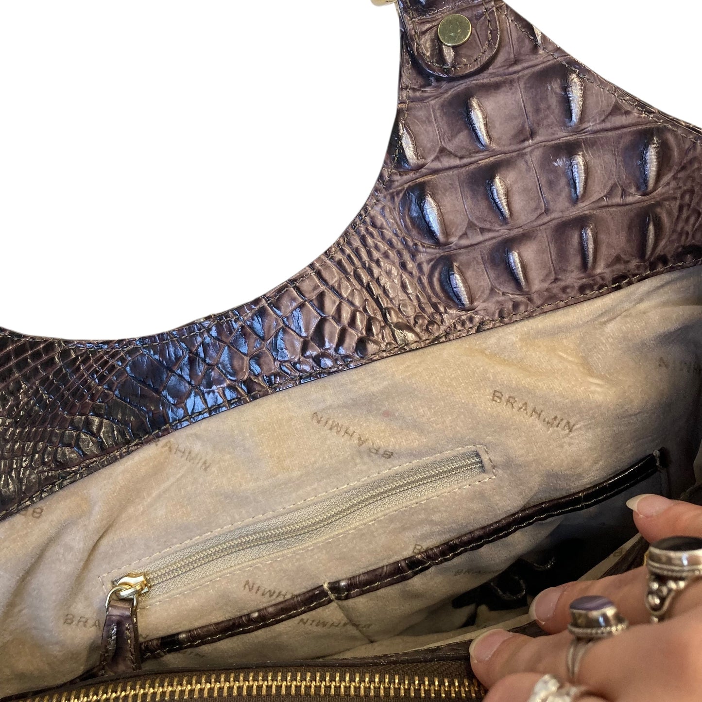 Handbag Designer By Brahmin In Multi, Size:Medium