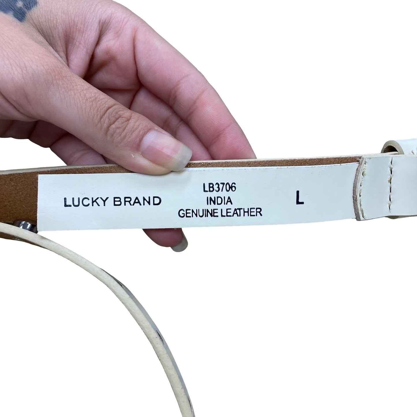 Belt Leather By Lucky Brand In Silver & Tan