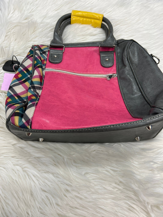 Handbag By Cmc In Grey & Pink, Size:Large