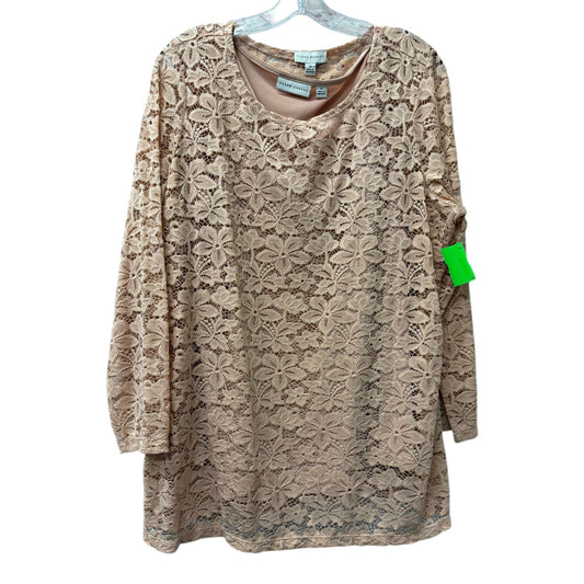 Top Ls By Susan Graver In Peach, Size:1X