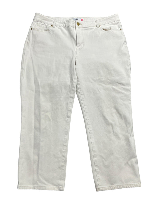 Jeans Straight By Cabi In White Denim, Size:16