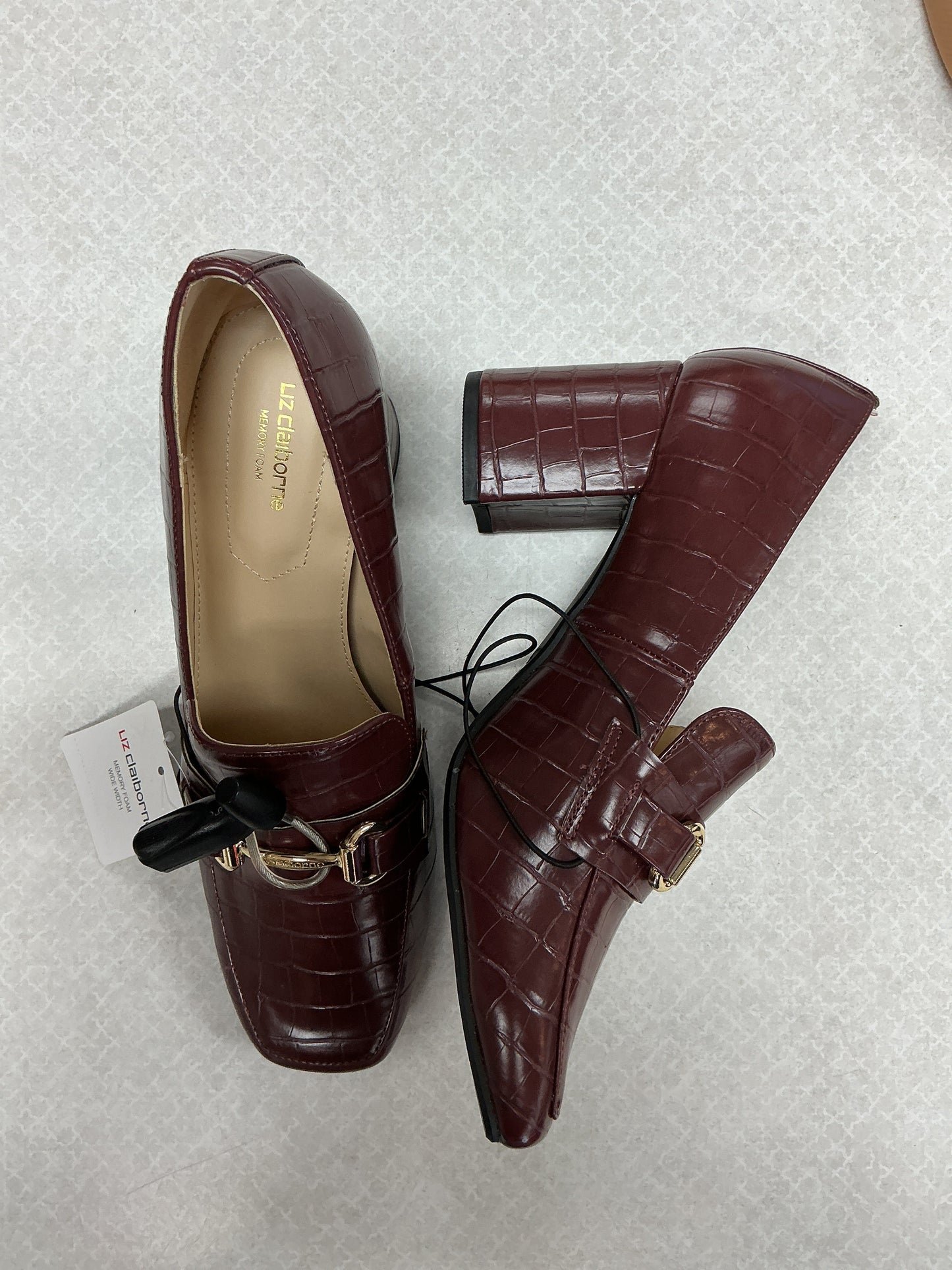 Shoes Heels Block By Liz Claiborne In Brown, Size:9