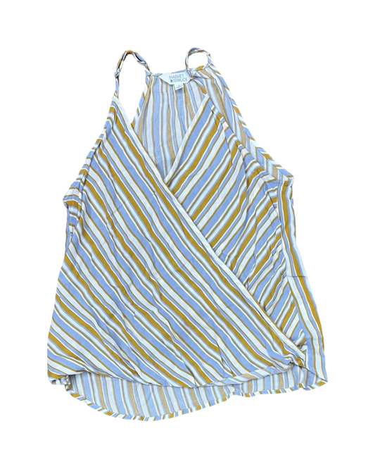 Top Sleeveless By Market & Spruce In Blue & Yellow, Size:M