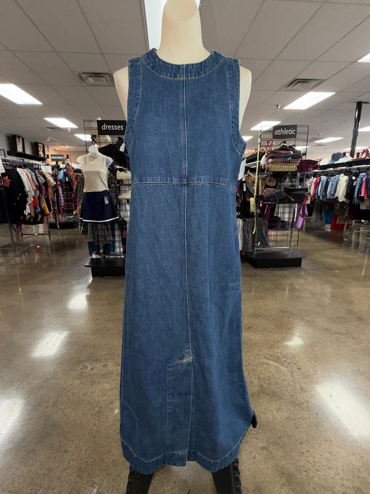 Dress Casual Maxi By Banana Republic In Blue Denim, Size:7.5