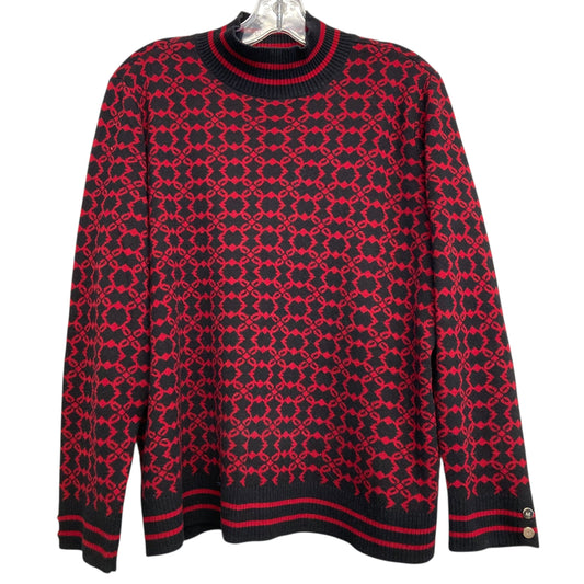 Sweater By Anne Klein In Black & Red, Size:Xl