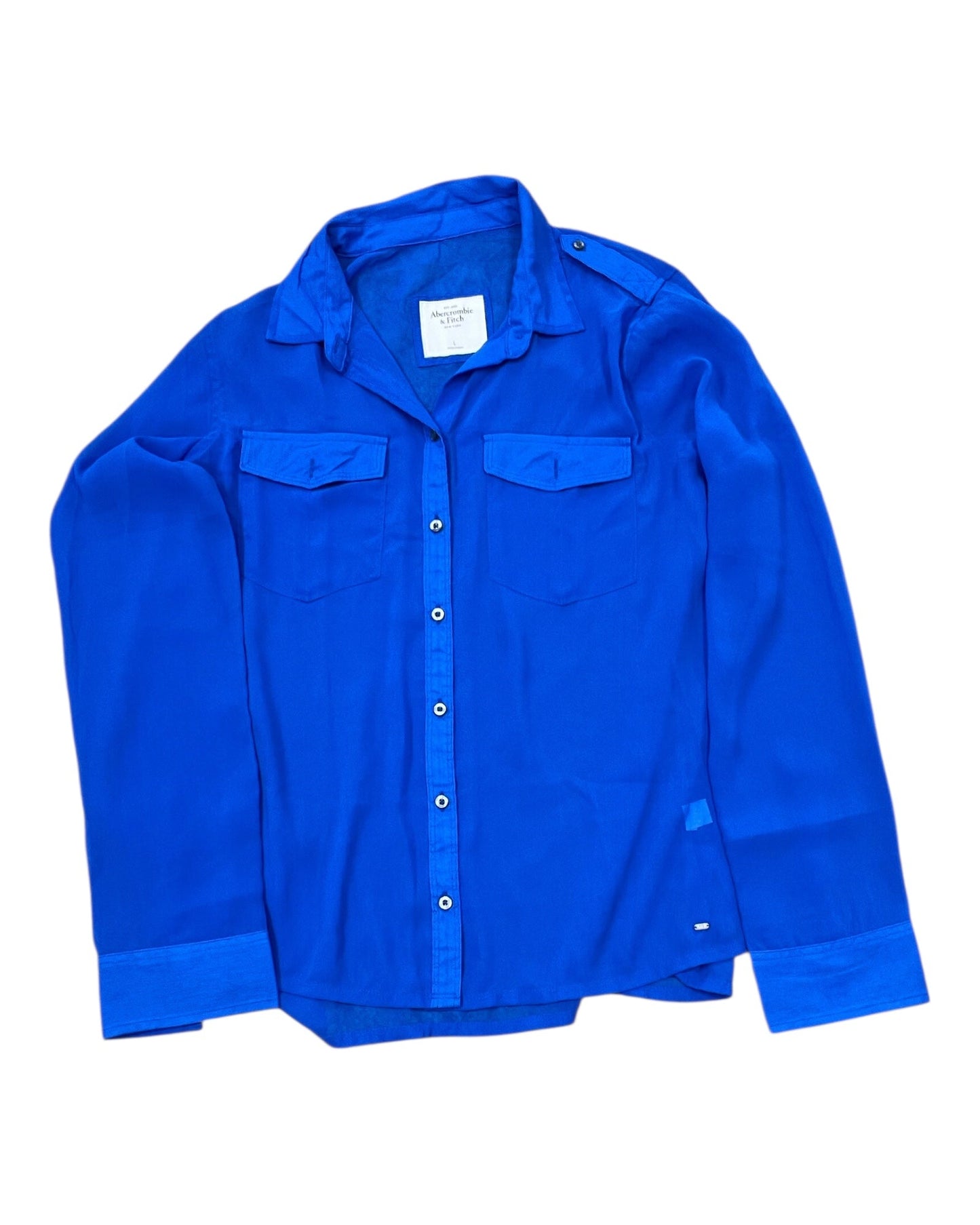 Blouse Ls By Abercrombie And Fitch In Blue, Size:L