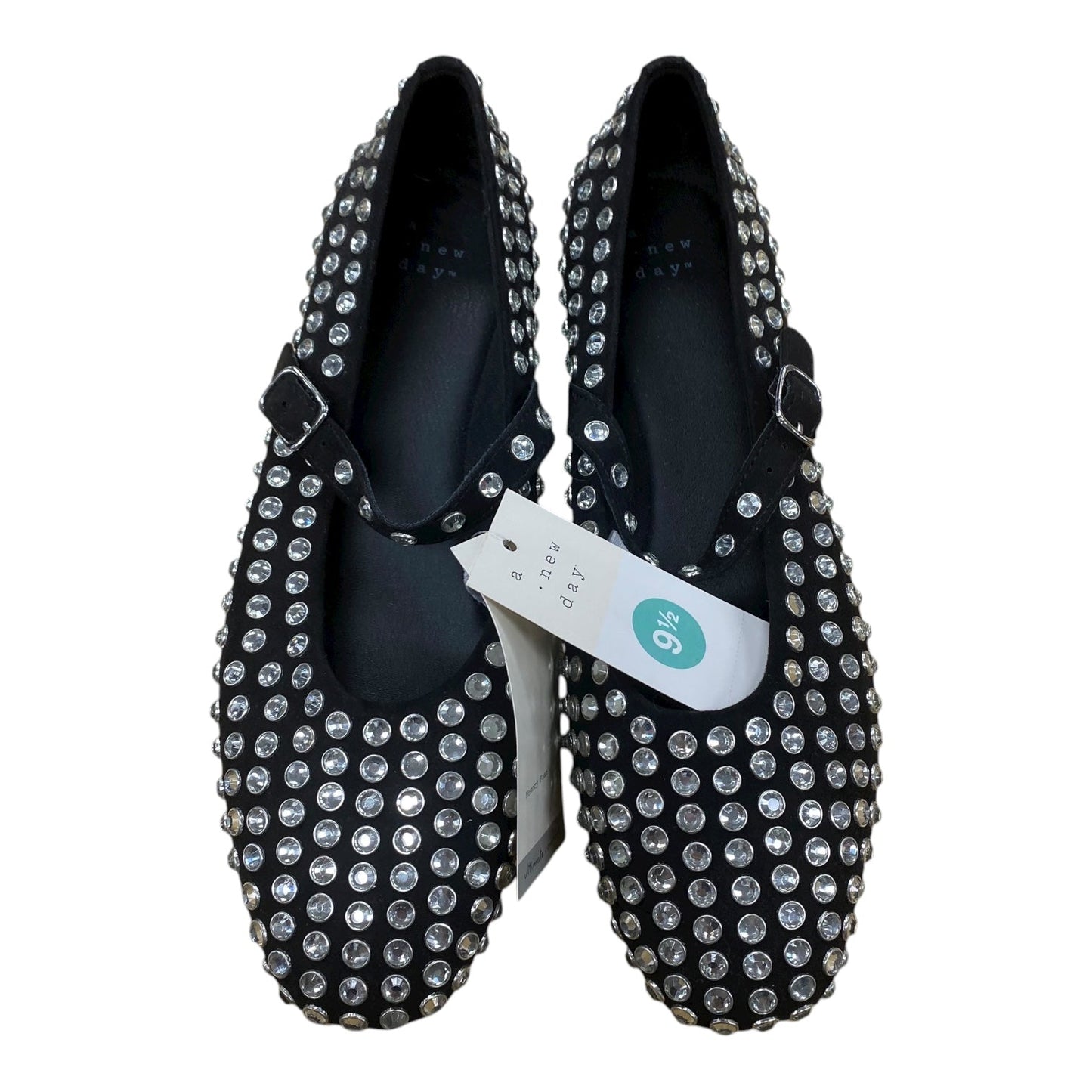 Shoes Flats By A New Day In Black & Silver, Size:9.5