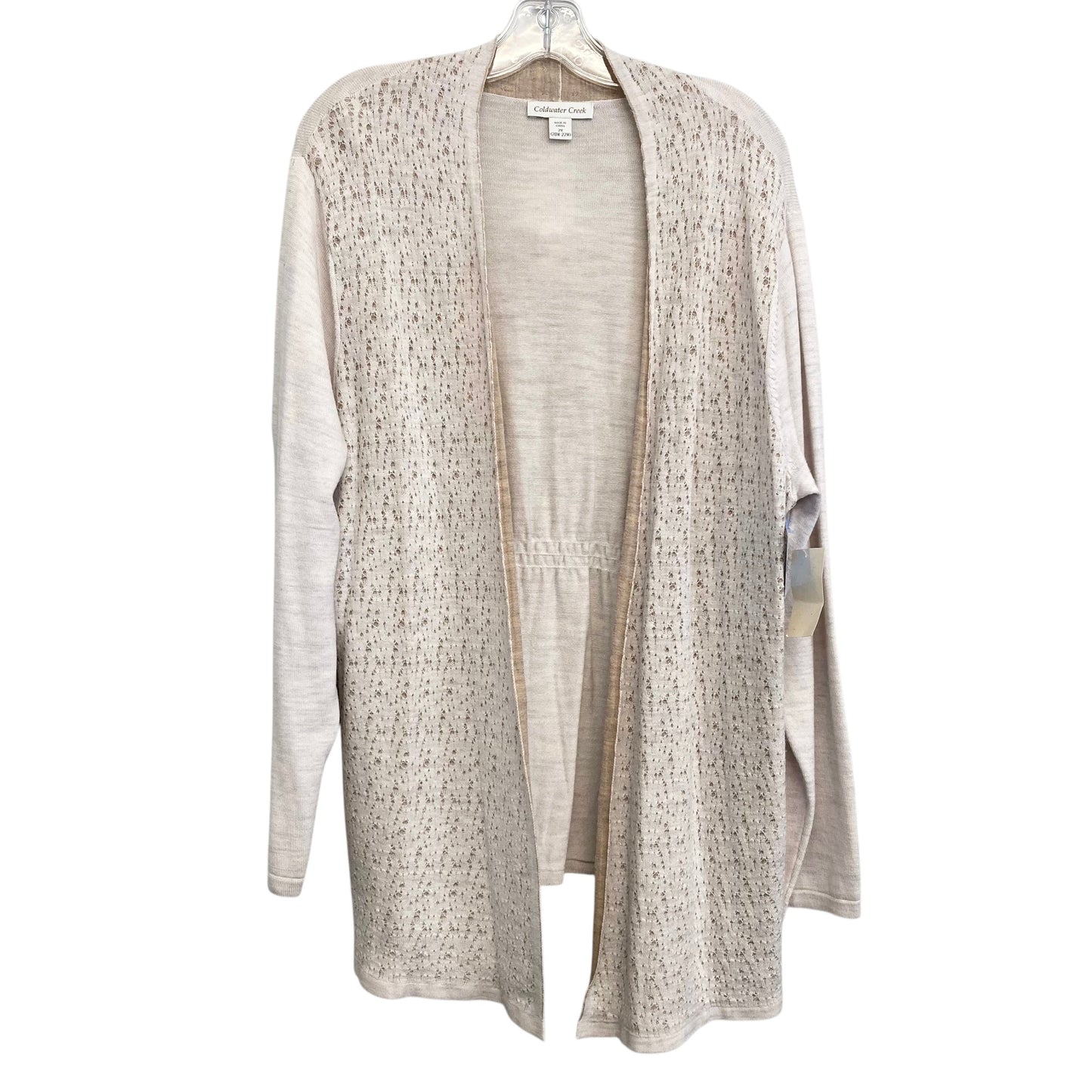 Sweater Cardigan By Coldwater Creek In Beige, Size:2X