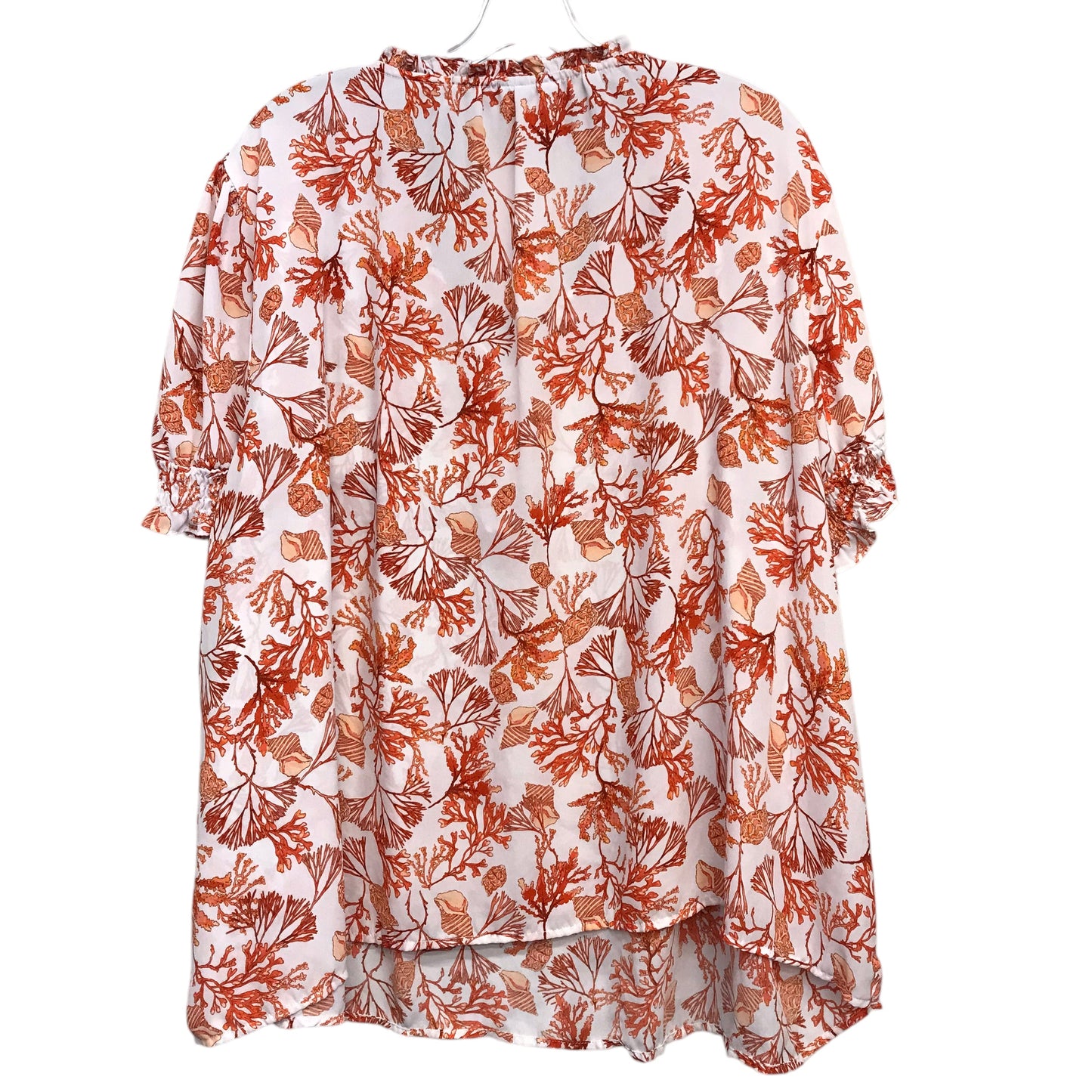 Top Ss By Liz Claiborne In Orange & White, Size:3X