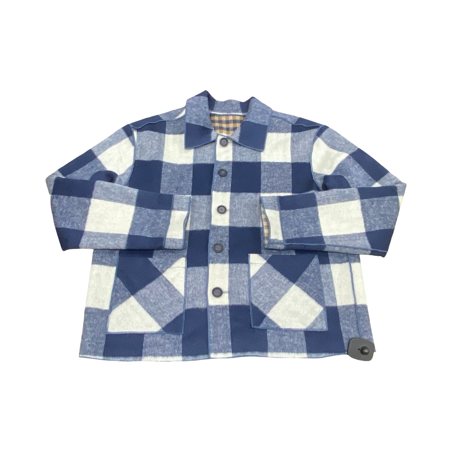 Jacket Fleece By Charlie B In Plaid Pattern, Size:L