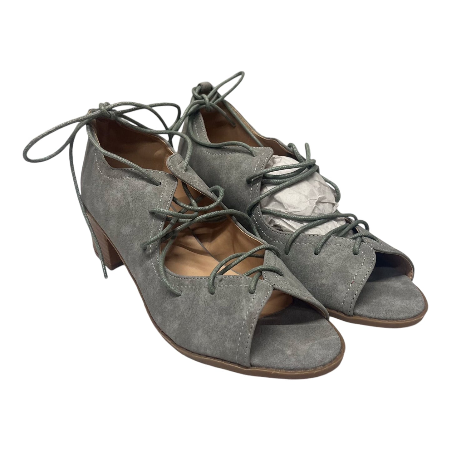 Shoes Heels Block By IG In Grey, Size:10