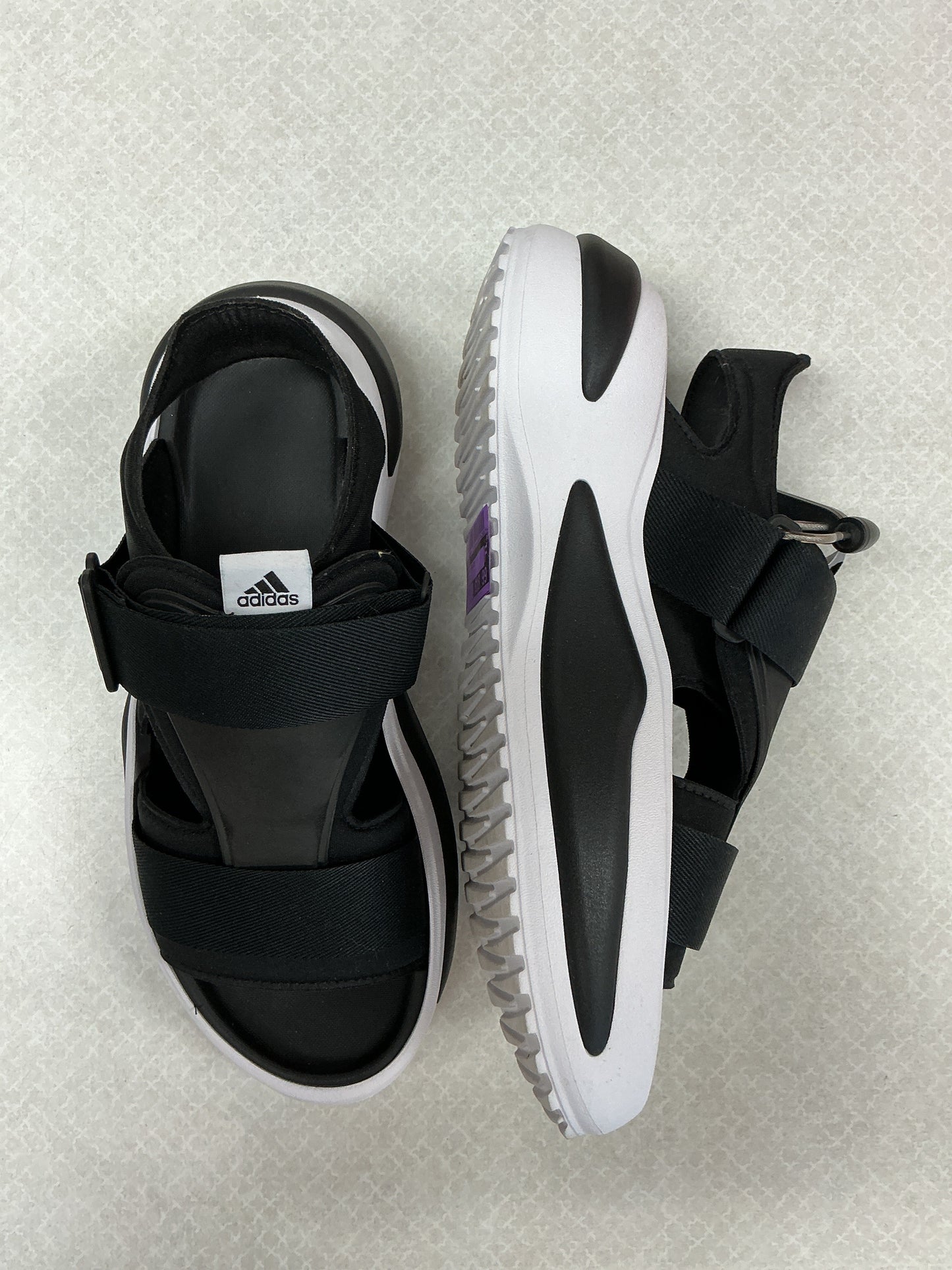 Sandals Flats By Adidas In Black, Size:11