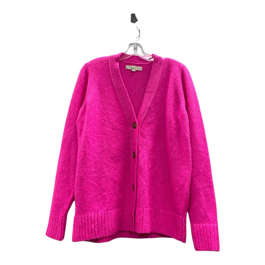 Sweater Cardigan By Loft In Pink, Size:S
