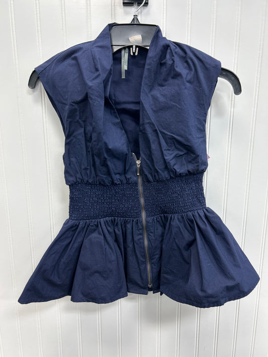 Blouse Sleeveless By Anthropologie In Navy, Size:Xxs