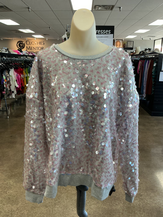 Sweatshirt Crewneck By Maeve In Grey, Size:Xl