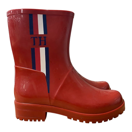 Boots Rain By Tommy Hilfiger In Red, Size:6