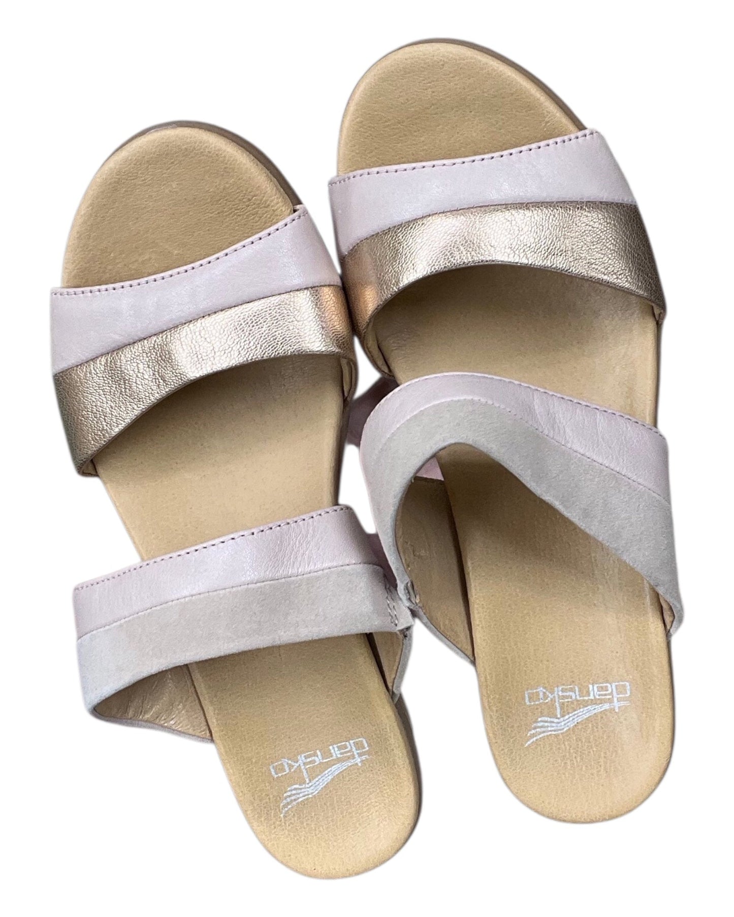 Sandals Heels Block By Dansko In Tan, Size:7.5