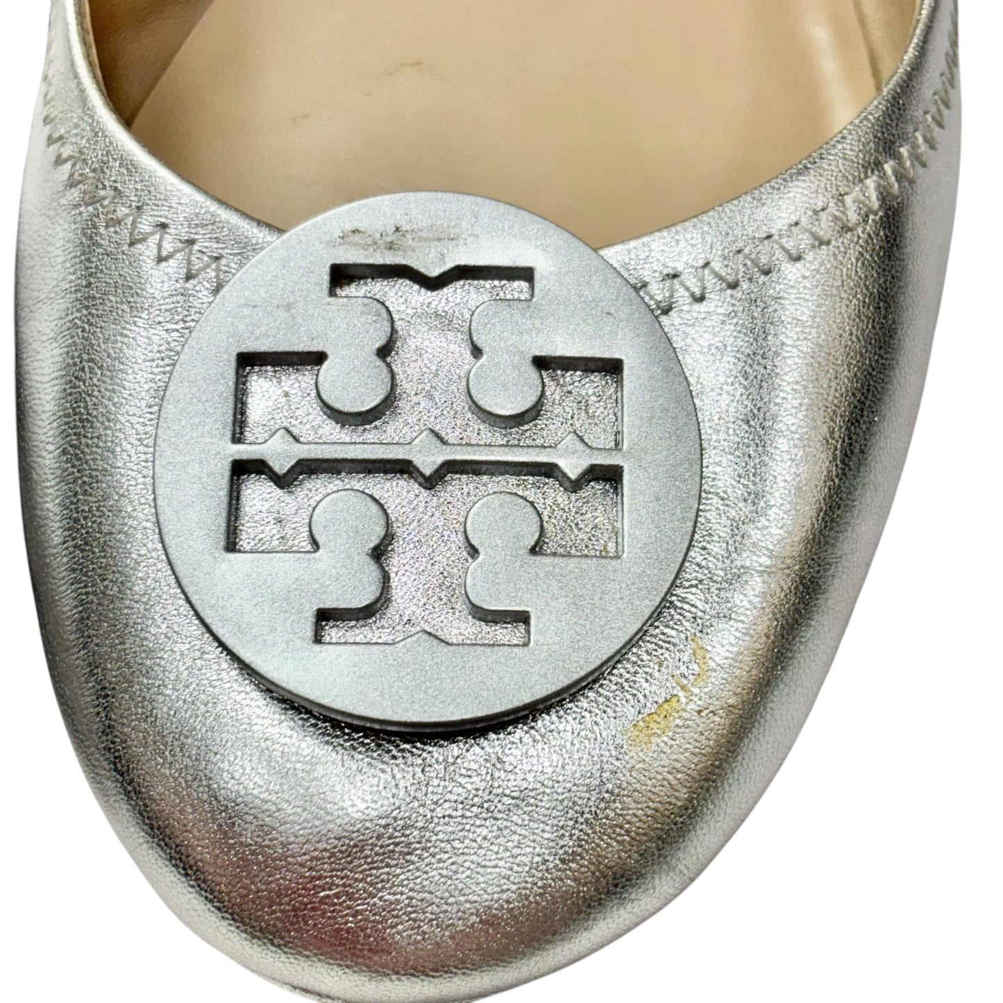 Shoes Designer By Tory Burch In Silver, Size: 10.5