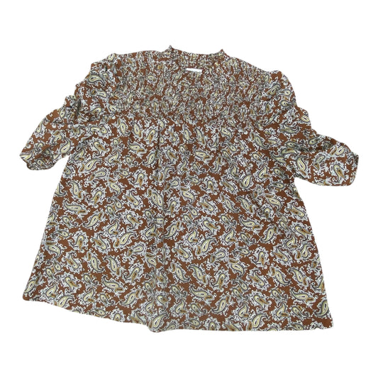 Top 3/4 Sleeve By Thml In Brown, Size:S
