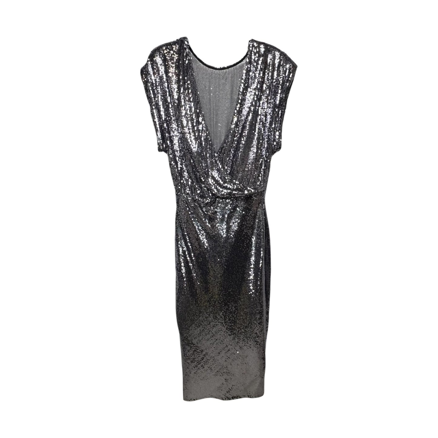 Sequin Maxi Dress By Zara In Silver, Size: S