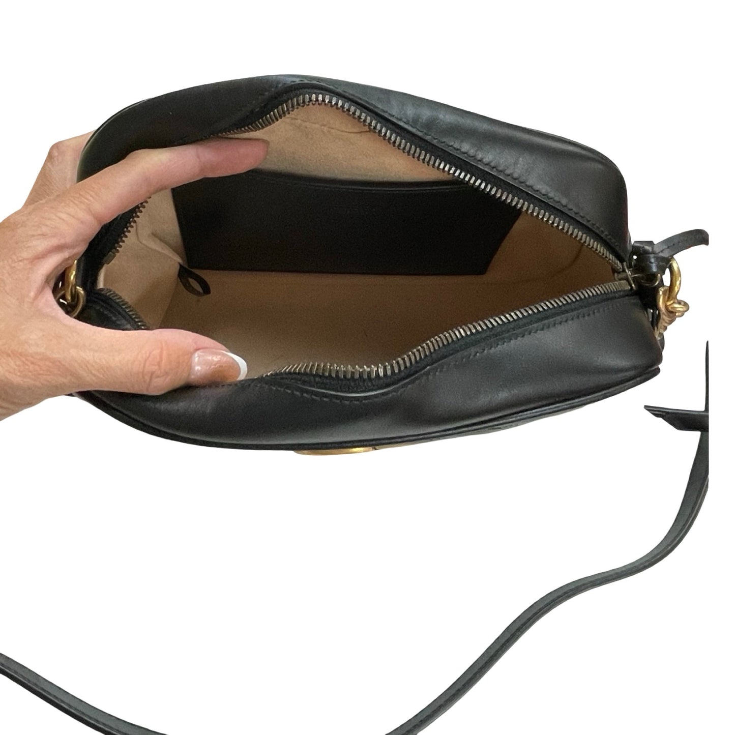 Handbag Luxury Designer By Gucci In Black, Size:Small